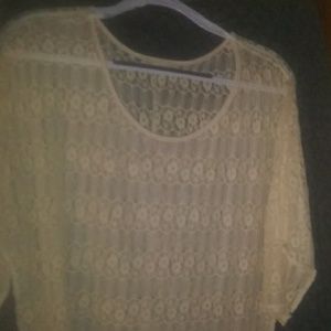 Lace scoop neck top deb brand